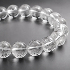 Natural Clear Quartz Stretch Bead Bracelet for Women and Men