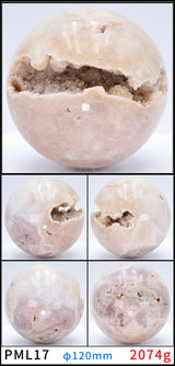 Natural Cluster Ball Sphere Pink Purple Green Quartz Stone Opening Ball Sphere Energy Healing Mineral Crystal Rock Room Decor