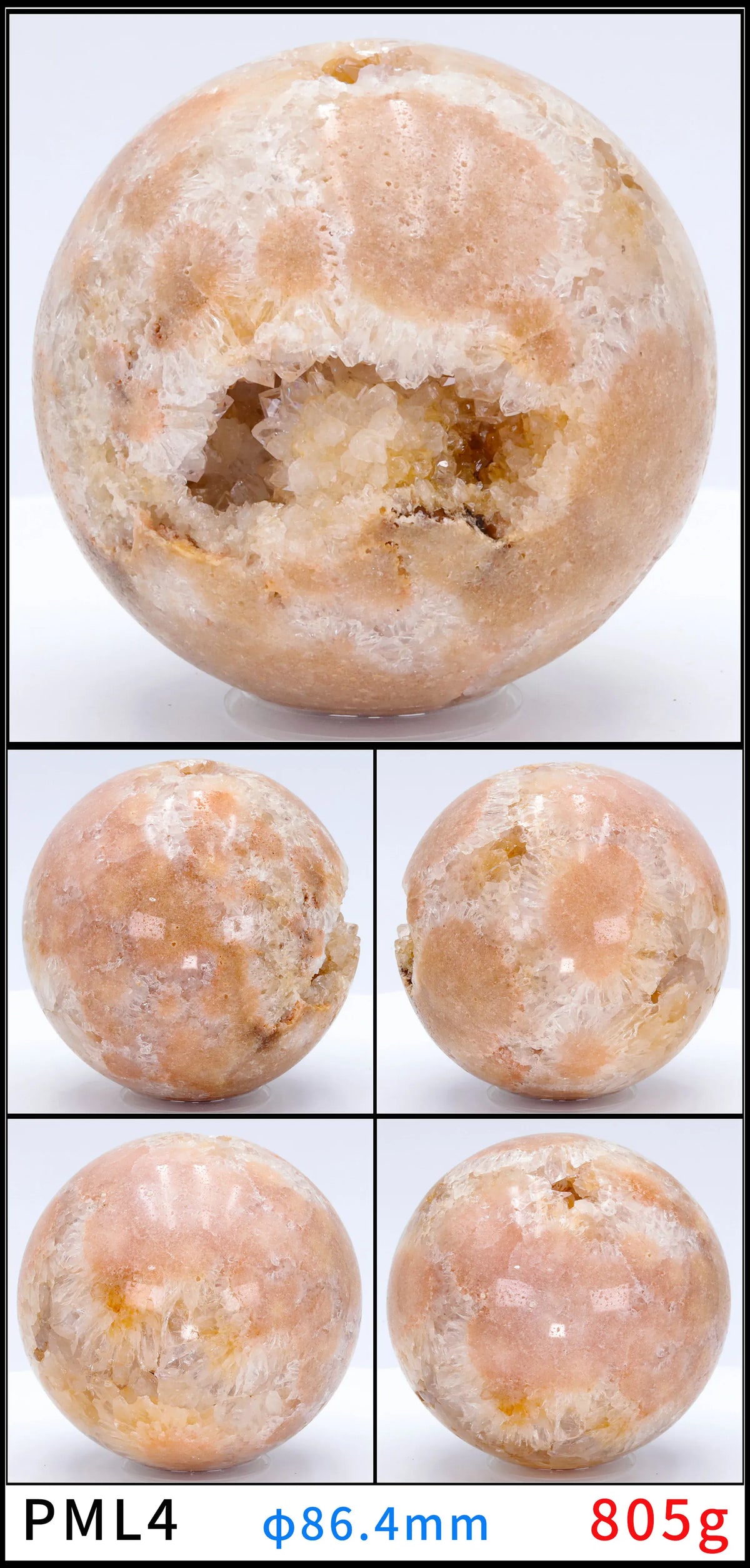 Natural Cluster Ball Sphere Pink Purple Green Quartz Stone Opening Ball Sphere Energy Healing Mineral Crystal Rock Room Decor