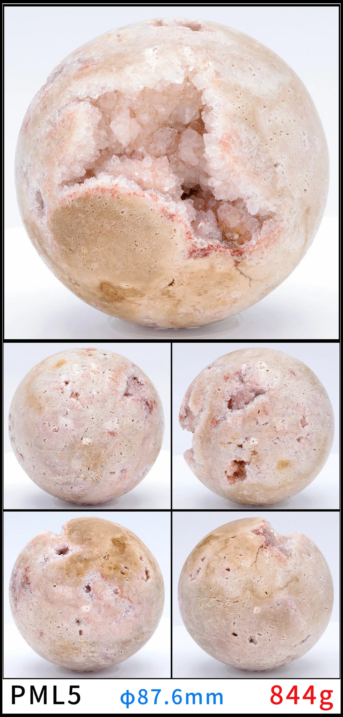 Natural Cluster Ball Sphere Pink Purple Green Quartz Stone Opening Ball Sphere Energy Healing Mineral Crystal Rock Room Decor