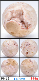 Natural Cluster Ball Sphere Pink Purple Green Quartz Stone Opening Ball Sphere Energy Healing Mineral Crystal Rock Room Decor