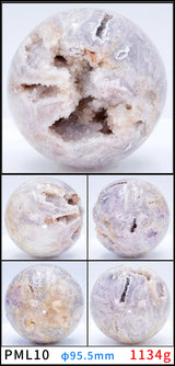 Natural Cluster Ball Sphere Pink Purple Green Quartz Stone Opening Ball Sphere Energy Healing Mineral Crystal Rock Room Decor