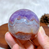 Natural Crystal Amethyst With Agate Sphere Polished Ball High Quality Healing Gemstones Home Decorations Room Decor Mineral Gift