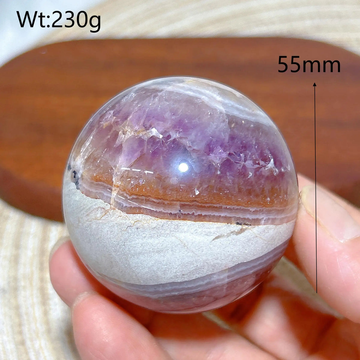 Natural Crystal Amethyst With Agate Sphere Polished Ball High Quality Healing Gemstones Home Decorations Room Decor Mineral Gift