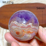 Natural Crystal Amethyst With Agate Sphere Polished Ball High Quality Healing Gemstones Home Decorations Room Decor Mineral Gift