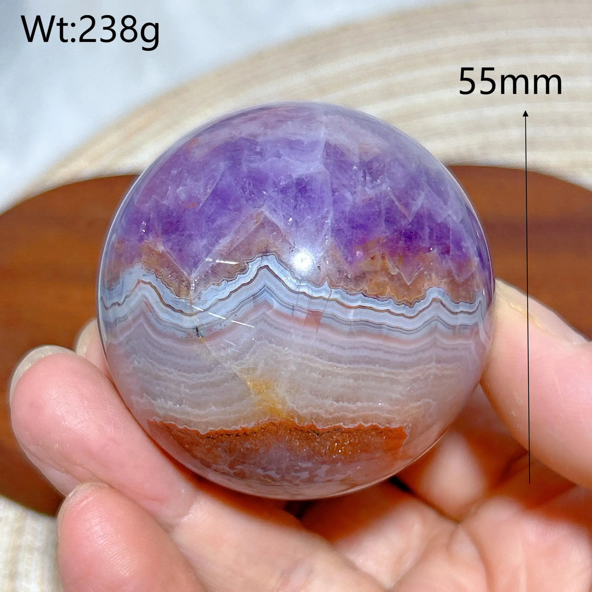 Natural Crystal Amethyst With Agate Sphere Polished Ball High Quality Healing Gemstones Home Decorations Room Decor Mineral Gift