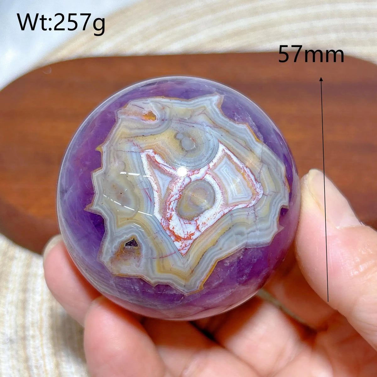 Natural Crystal Amethyst With Agate Sphere Polished Ball High Quality Healing Gemstones Home Decorations Room Decor Mineral Gift