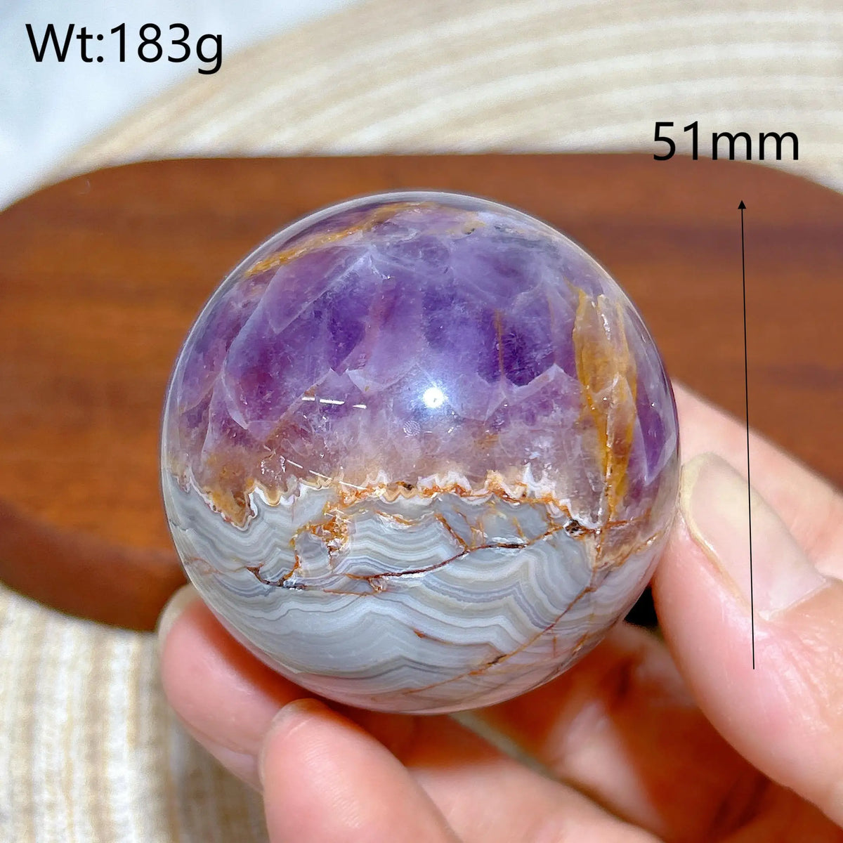 Natural Crystal Amethyst With Agate Sphere Polished Ball High Quality Healing Gemstones Home Decorations Room Decor Mineral Gift