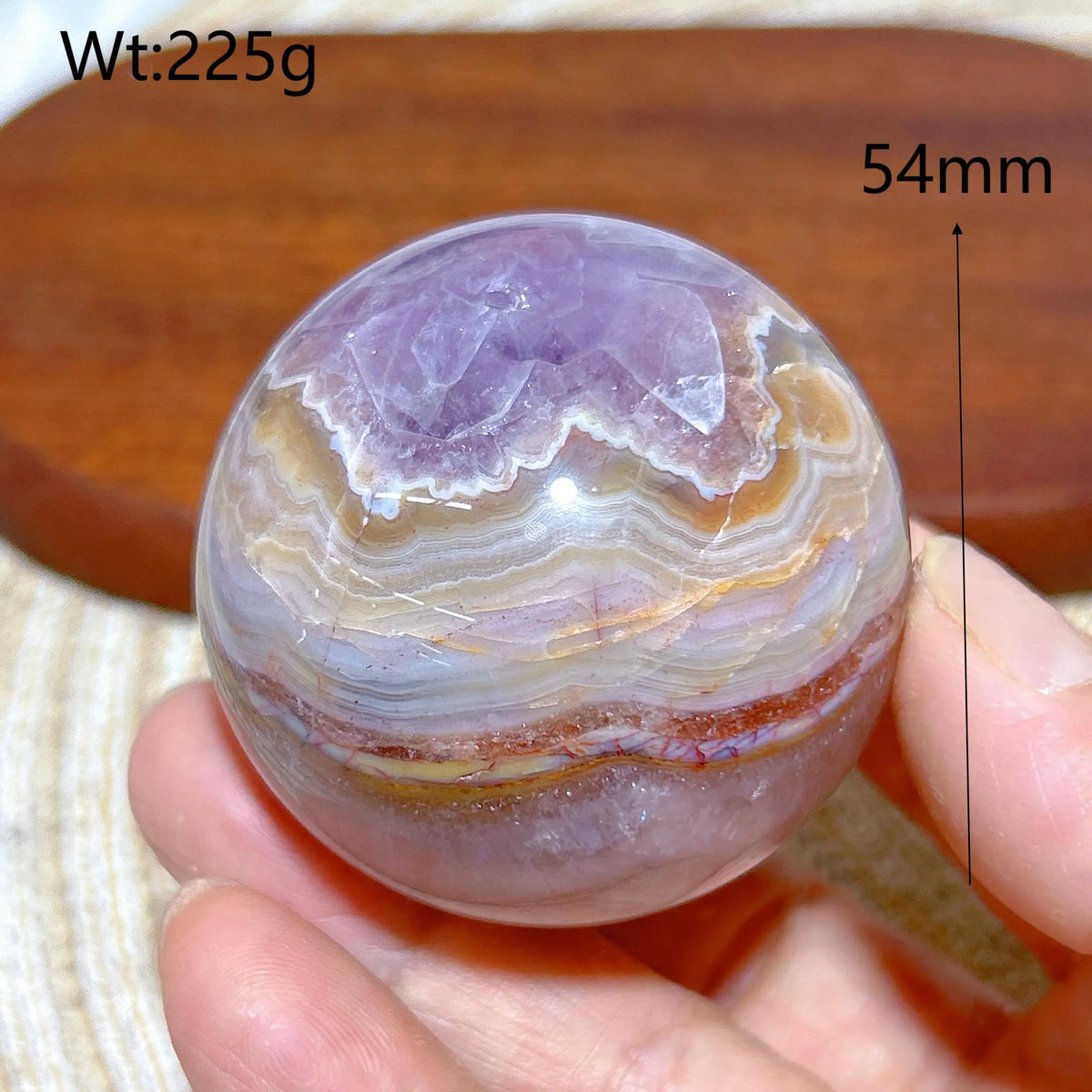 Natural Crystal Amethyst With Agate Sphere Polished Ball High Quality Healing Gemstones Home Decorations Room Decor Mineral Gift