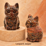 Natural Crystal Cat Figurine, 1.8 Inch Hand-Carved Crystal Stone Statue for Home Decor