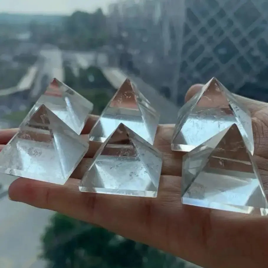 Natural Crystal Clear Quartz Pyramid Chakra Reiki Healing Stone Point Tower Meditation White Quartz Crystals Pyramid Fengshui