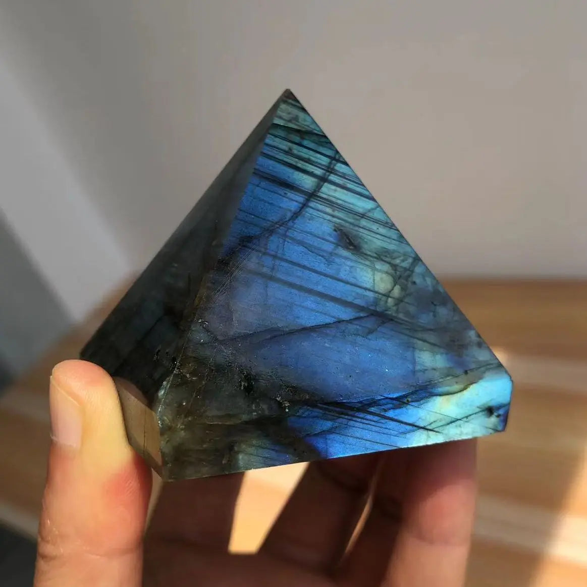 Natural Crystal Labradorite Pyramid Quartz Healing Stone Chakra Reiki Crystal Point Tower Home Decor Meditation Ore Mineral