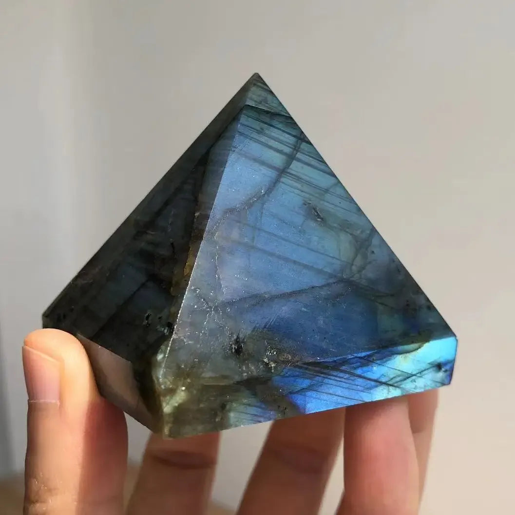 Natural Crystal Labradorite Pyramid Quartz Healing Stone Chakra Reiki Crystal Point Tower Home Decor Meditation Ore Mineral