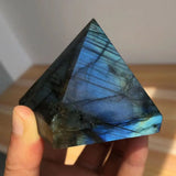 Natural Crystal Labradorite Pyramid Quartz Healing Stone Chakra Reiki Crystal Point Tower Home Decor Meditation Ore Mineral