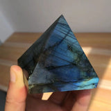 Natural Crystal Labradorite Pyramid Quartz Healing Stone Chakra Reiki Crystal Point Tower Home Decor Meditation Ore Mineral