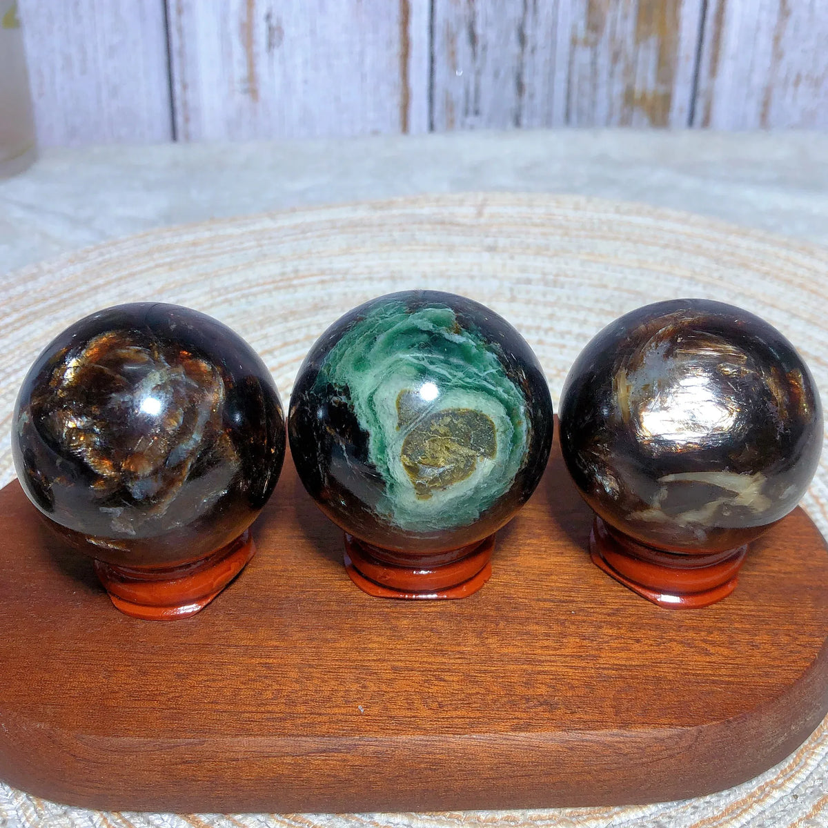 Natural Crystal Phlogopite Golden Flashy Mica Sphere Painting Gemstones Mineral Energy Reiki Home Decorations Gift