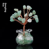 Natural Crystal Raw Stone Fortune Gravel Crystal Tree, Hand-Woven mini Lucky Crystal Tree Ornament for Home and Car