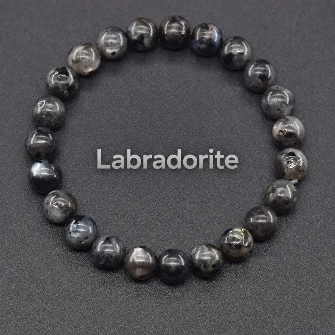 Natural Crystal Stone Bead Bracelet, Gemstone Stretch Jewelry for Women and Men 1
