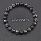 Natural Crystal Stone Bead Bracelet, Gemstone Stretch Jewelry for Women and Men 1