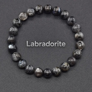 Natural Crystal Stone Bead Bracelet, Gemstone Stretch Jewelry for Women and Men 1
