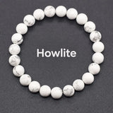 Natural Crystal Stone Bead Bracelet, Gemstone Stretch Jewelry for Women and Men 1