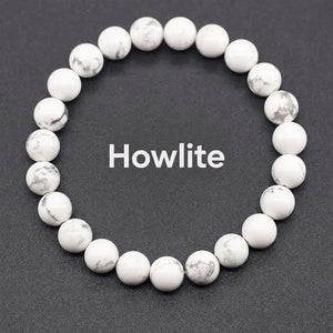 Natural Crystal Stone Bead Bracelet, Gemstone Stretch Jewelry for Women and Men 1