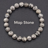 Natural Crystal Stone Bead Bracelet, Gemstone Stretch Jewelry for Women and Men 1