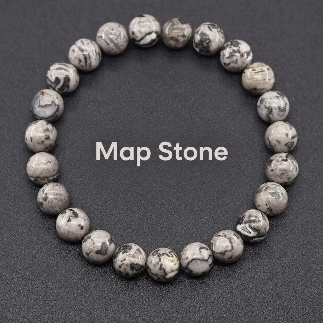 Natural Crystal Stone Bead Bracelet, Gemstone Stretch Jewelry for Women and Men 1