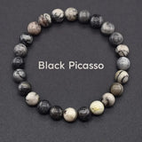 Natural Crystal Stone Bead Bracelet, Gemstone Stretch Jewelry for Women and Men 1