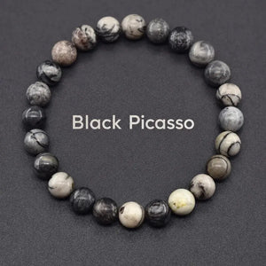 Natural Crystal Stone Bead Bracelet, Gemstone Stretch Jewelry for Women and Men 1
