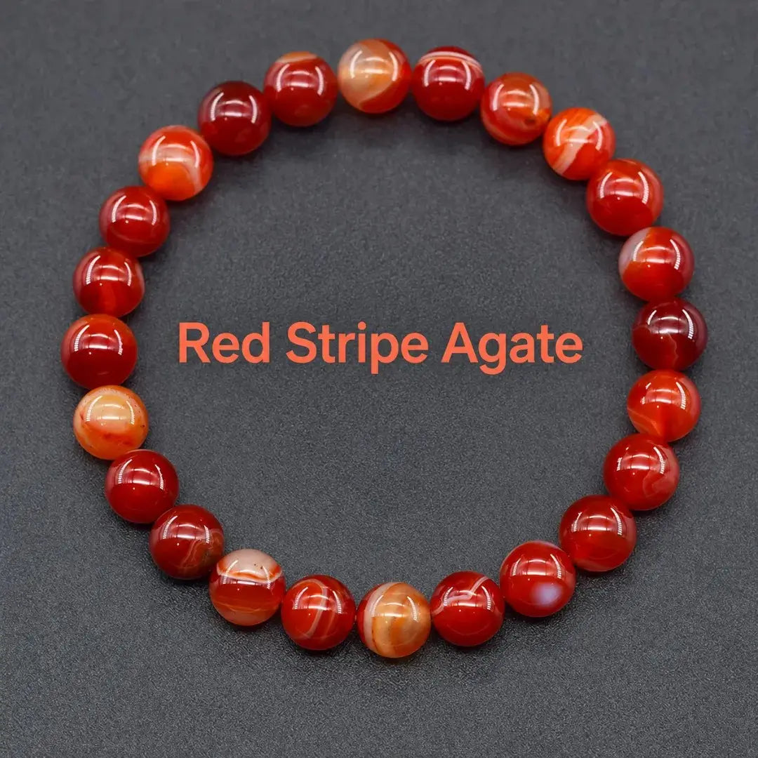 Natural Crystal Stone Bead Bracelet, Gemstone Stretch Jewelry for Women and Men 1