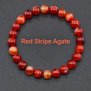 Natural Crystal Stone Bead Bracelet, Gemstone Stretch Jewelry for Women and Men 1