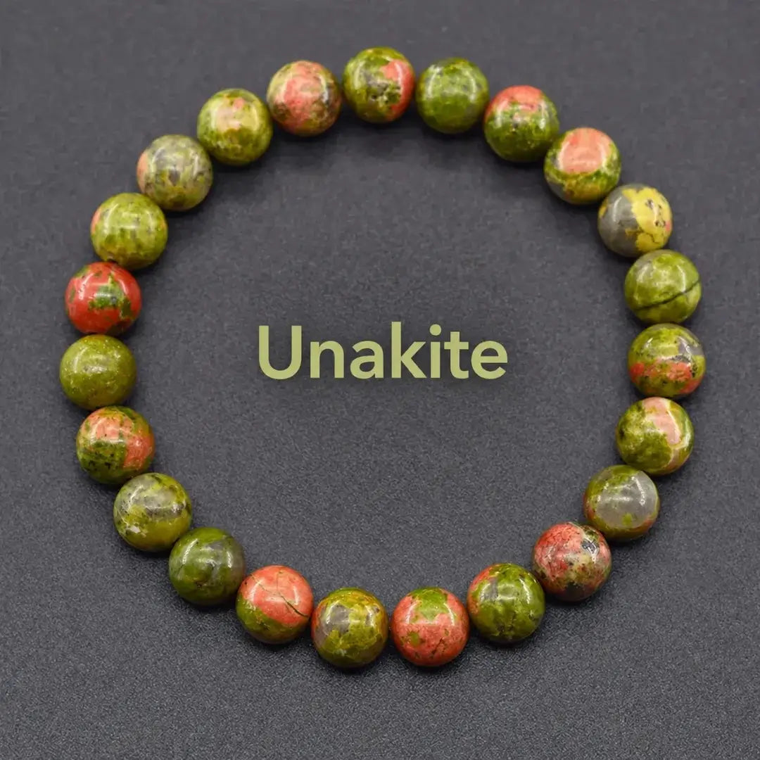 Natural Crystal Stone Bead Bracelet, Gemstone Stretch Jewelry for Women and Men 1