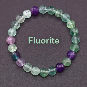 Natural Crystal Stone Bead Bracelet, Gemstone Stretch Jewelry for Women and Men 1