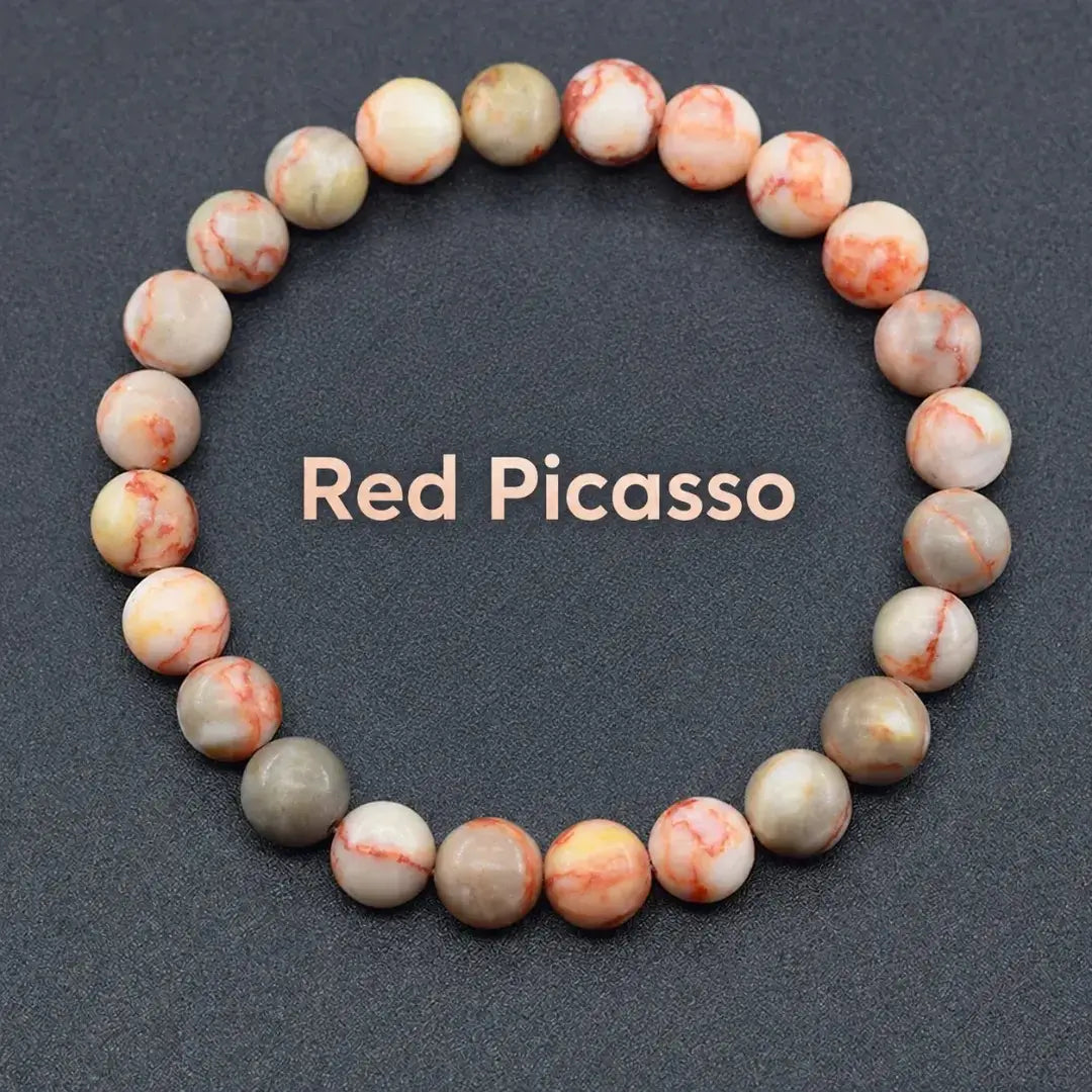 Natural Crystal Stone Bead Bracelet, Gemstone Stretch Jewelry for Women and Men 1