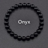Natural Crystal Stone Bead Bracelet, Gemstone Stretch Jewelry for Women and Men 1