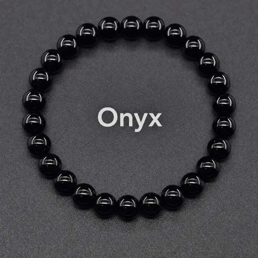 Natural Crystal Stone Bead Bracelet, Gemstone Stretch Jewelry for Women and Men 1