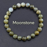 Natural Crystal Stone Bead Bracelet, Gemstone Stretch Jewelry for Women and Men 1