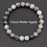 Natural Crystal Stone Bead Bracelet, Gemstone Stretch Jewelry for Women and Men 1