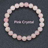 Natural Crystal Stone Bead Bracelet, Gemstone Stretch Jewelry for Women and Men 1