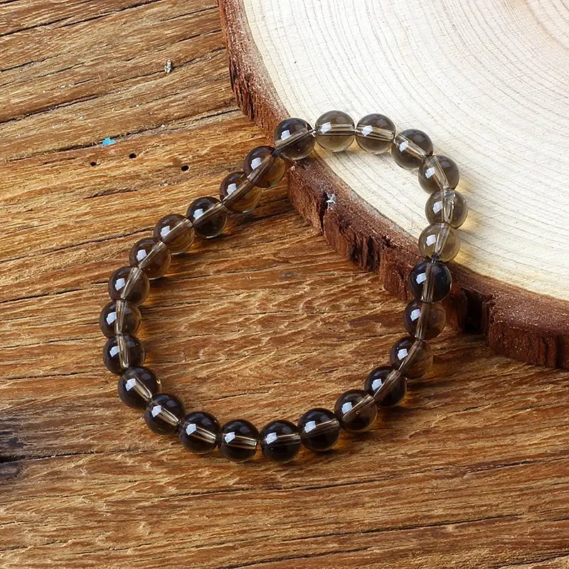 Natural Crystal Stone Bead Bracelet, Gemstone Stretch Jewelry for Women and Men