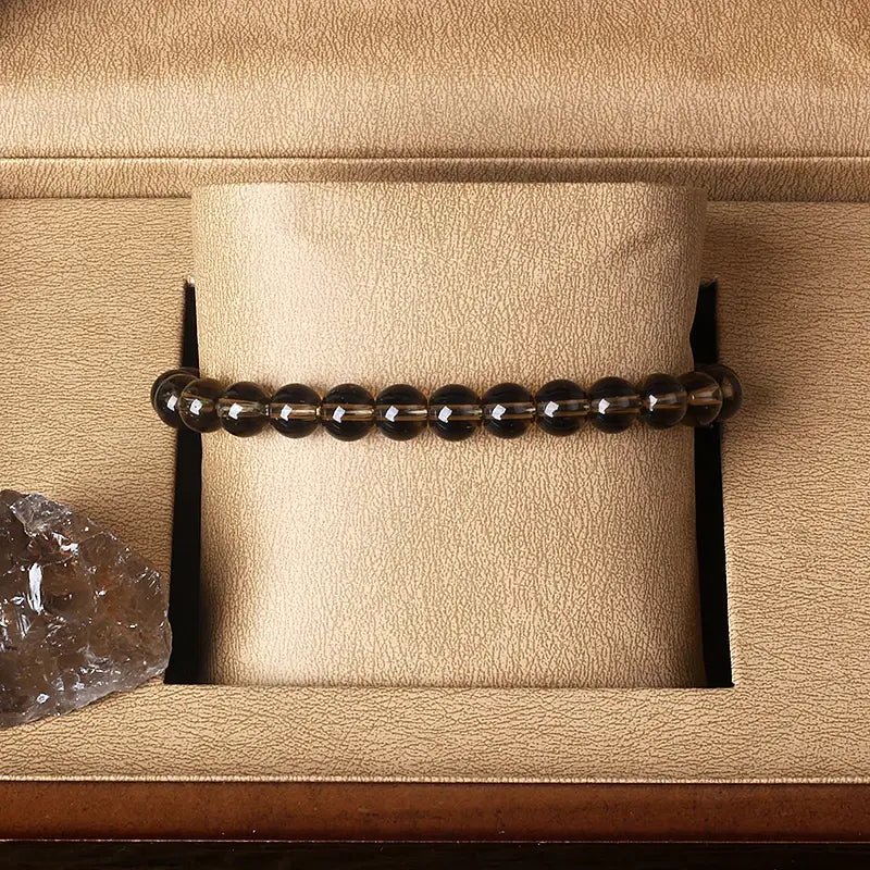Natural Crystal Stone Bead Bracelet, Gemstone Stretch Jewelry for Women and Men