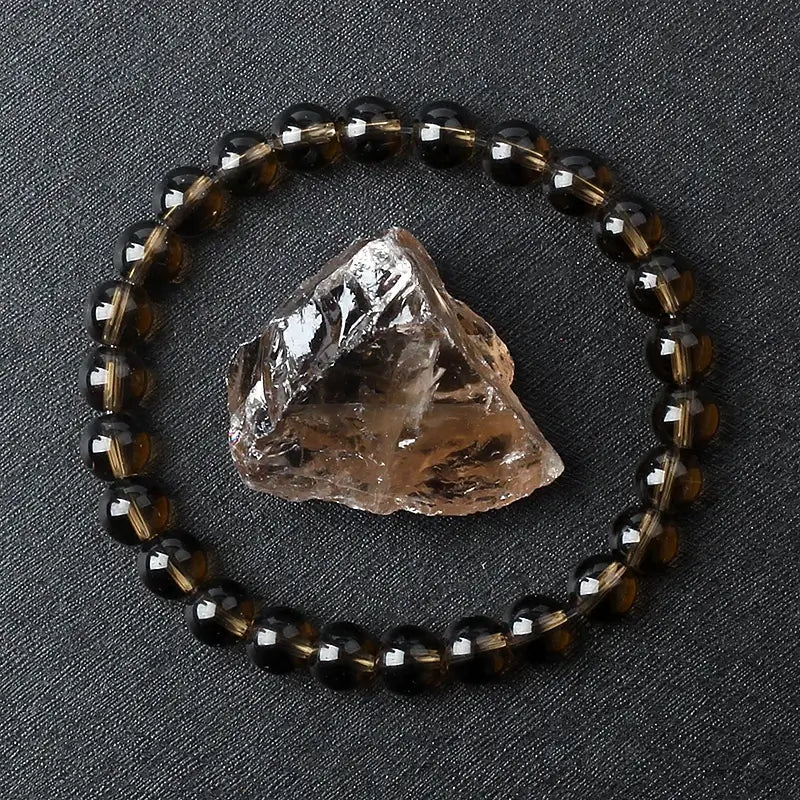 Natural Crystal Stone Bead Bracelet, Gemstone Stretch Jewelry for Women and Men