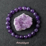 Natural Crystal Stone Bead Bracelet, Gemstone Stretch Jewelry for Women and Men