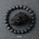 Natural Crystal Stone Bead Bracelet, Gemstone Stretch Jewelry for Women and Men