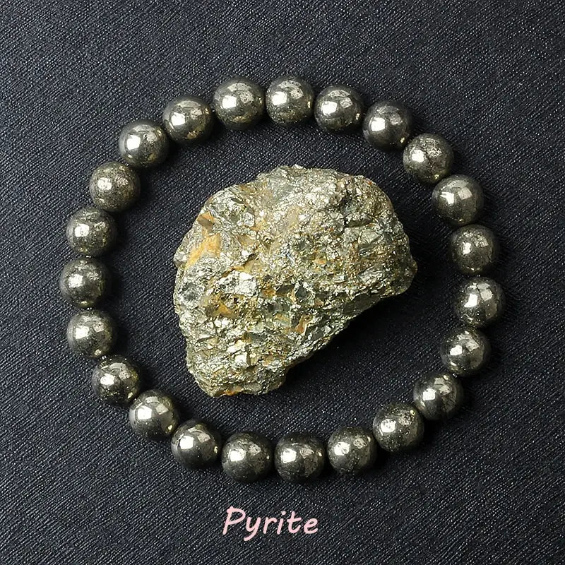 Natural Crystal Stone Bead Bracelet, Gemstone Stretch Jewelry for Women and Men