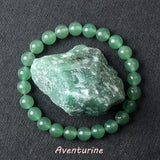 Natural Crystal Stone Bead Bracelet, Gemstone Stretch Jewelry for Women and Men