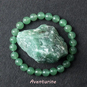 Natural Crystal Stone Bead Bracelet, Gemstone Stretch Jewelry for Women and Men