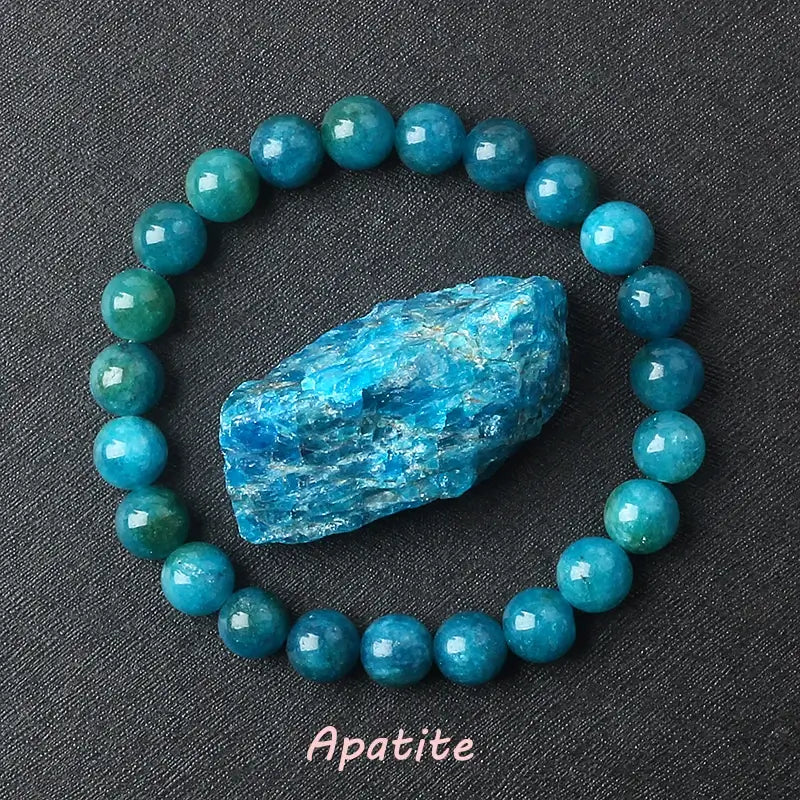 Natural Crystal Stone Bead Bracelet, Gemstone Stretch Jewelry for Women and Men