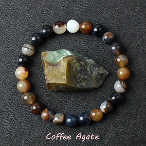Natural Crystal Stone Bead Bracelet, Gemstone Stretch Jewelry for Women and Men